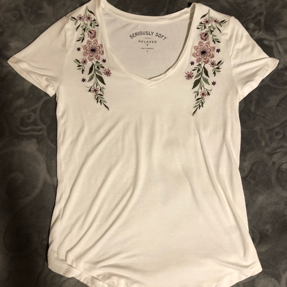 White V-neck